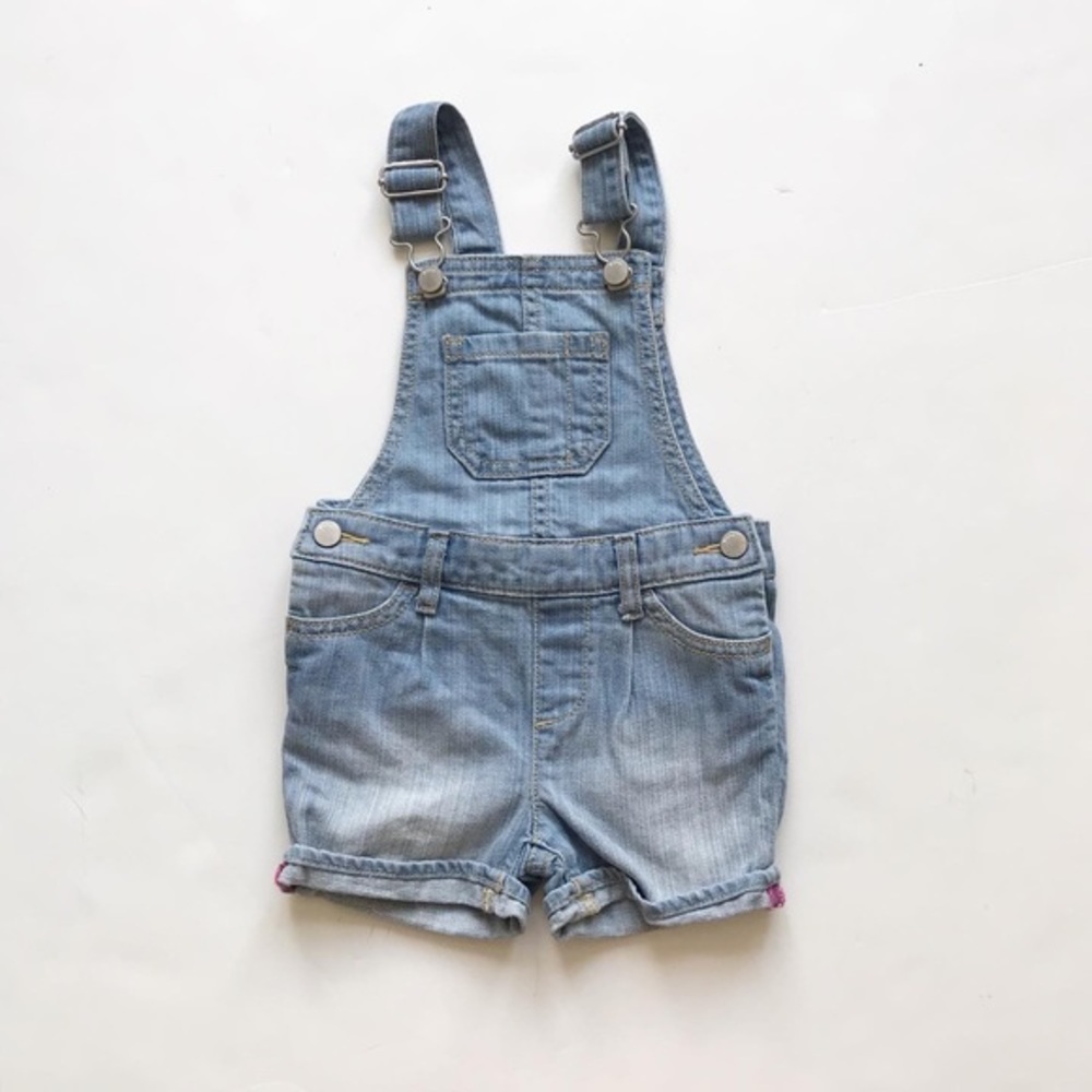 Baby Gap light wash denim shortalls EUC 18-24m